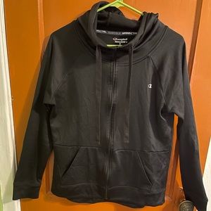 Plain black champion zip up